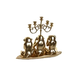 Figura gyertyatartó majmokkal 22x8x18 cm