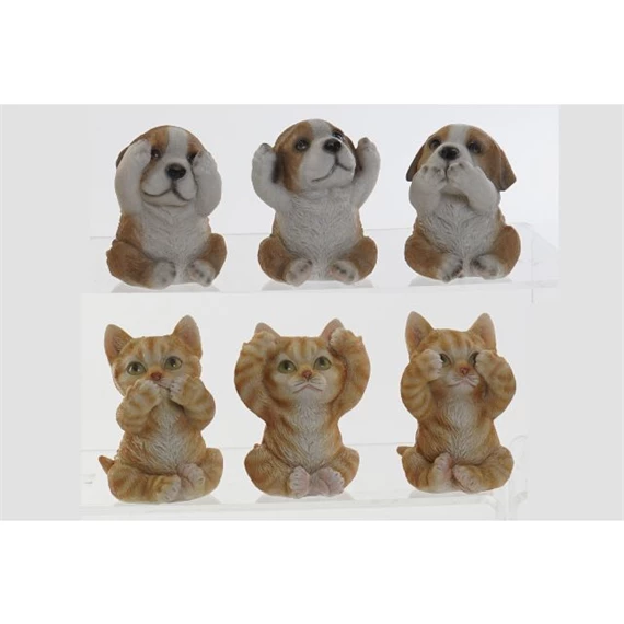 Figura macska, kutya 6,5x6x8 cm 6 féle