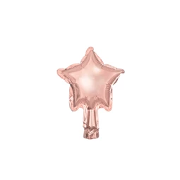 Fólia lufi csillagok 12 cm rózsaarany S/25