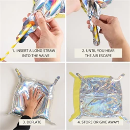 Fólia lufi függöny kétoldalas négyzet, rózsaszín-piros, 35x35 cm S/4