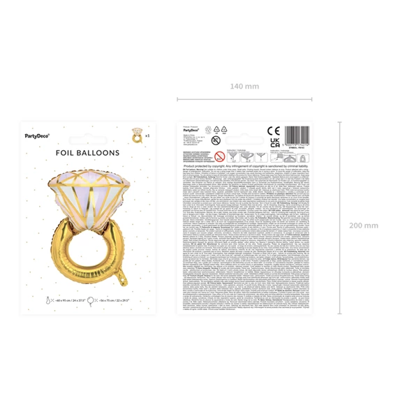 Fólia lufi gyűrű 60x95 cm mix