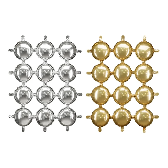 Fólia lufi háttér, kétoldalas kerek, arany-ezüst, 78x107 cm