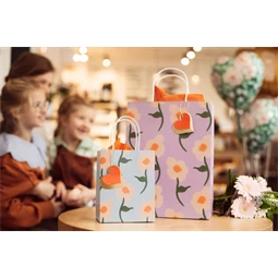 Fólia lufi szív virágokkal 45 cm mix