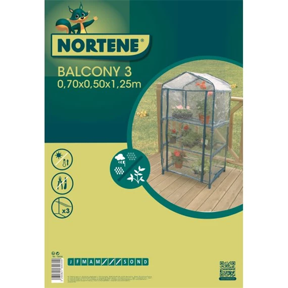 Fóliasátor 3 polcos 50x70x125 cm