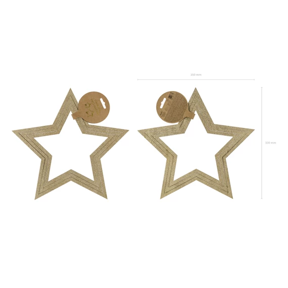 Függő dekorációk csillagok, vegyes méretben S/3