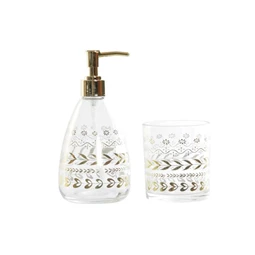 Fürdőszobai szett leveles 9x9x18 cm S/2