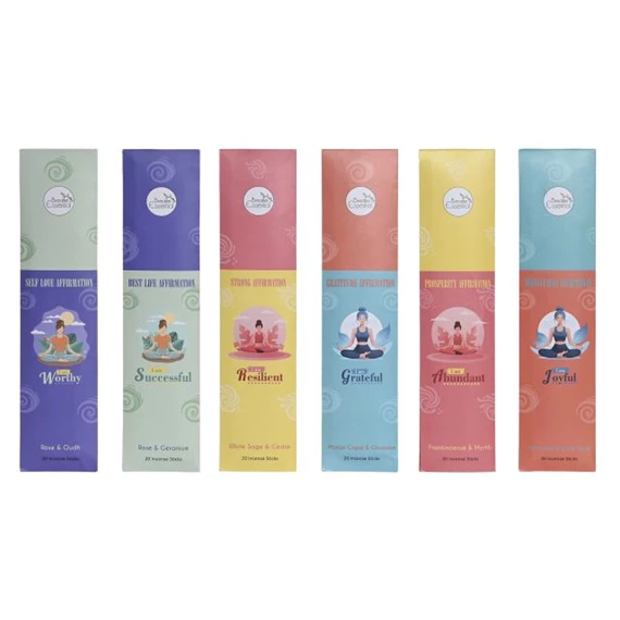 Füstölő pálca szett motiváló 6x4x25 cm S/120