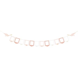 Girland 10,5x15cm-es képkeretekkel papír 2,5 m fehér, rózsaszín