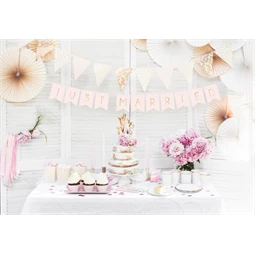 Girland Just Married felirattal 15x155 cm rózsaszín,arany