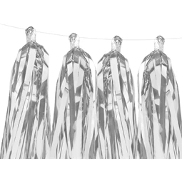 Girland bojtokkal ezüst, 30 cm x 1,5 m