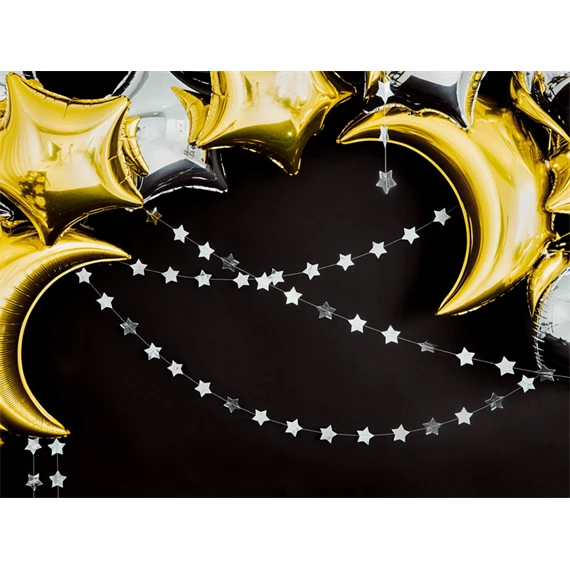 Girland csillagok ezüst 3,6 m