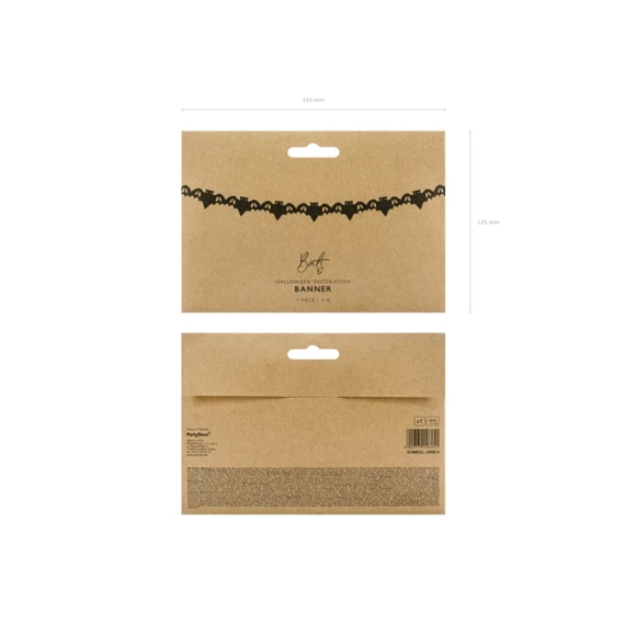 Girland denevéres papír 400 cm fekete