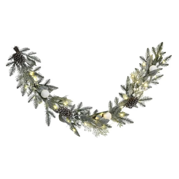 Girland havas, tobozzal, 35 LED-es 25x13x152 cm