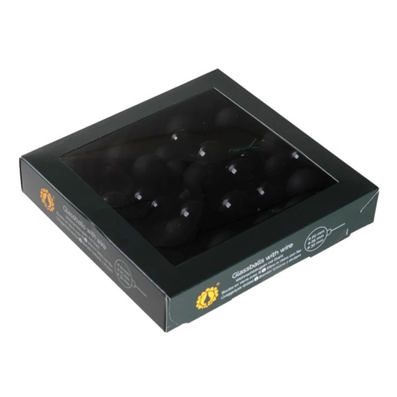 Gömb betűzős 2/2,5/3 cm black S/6