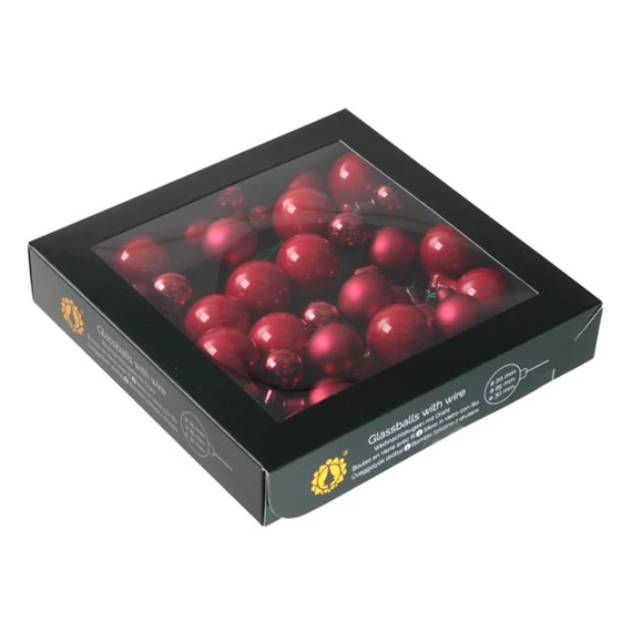 Gömb betűzős 2/2,5/3 cm christmas red S/6