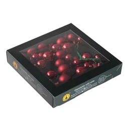 Gömb betűzős 2/2,5/3 cm dark red combi S/6