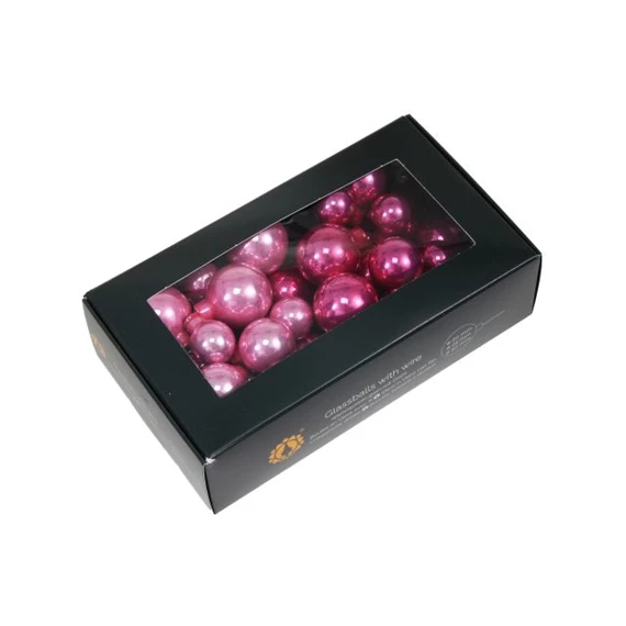 Gömb betűzős 2/2,5/3 cm pink opal S/6