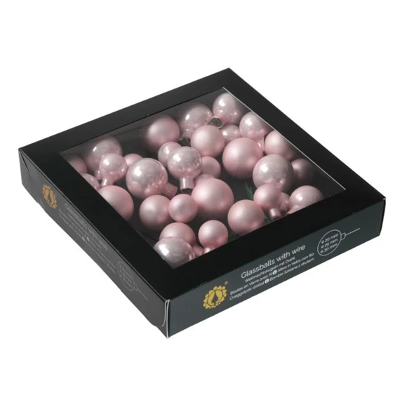 Gömb betűzős 2/2,5/3 cm powder pink S/6