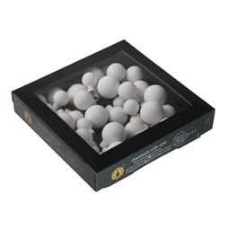 Gömb betűzős 2/2,5/3 cm white satin S/6 