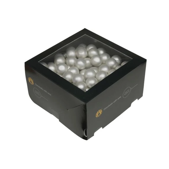 Gömb betűzős 2,5 cm silver mat S/144