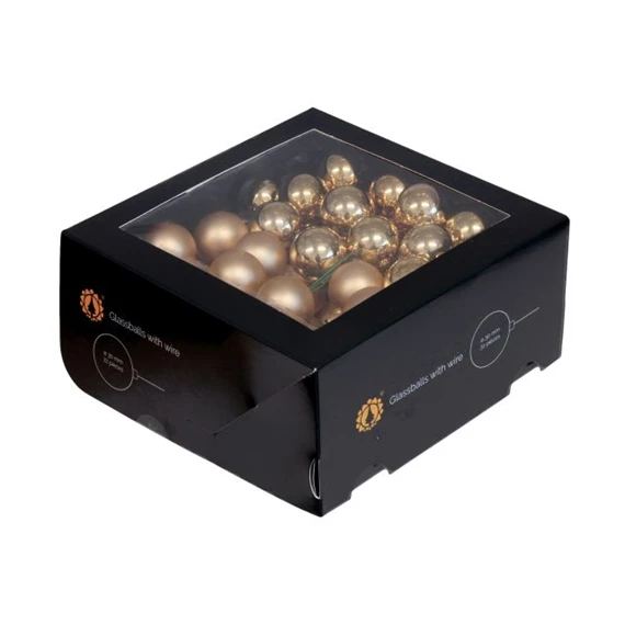 Gömb betűzős 3 cm bright gold combi S/72