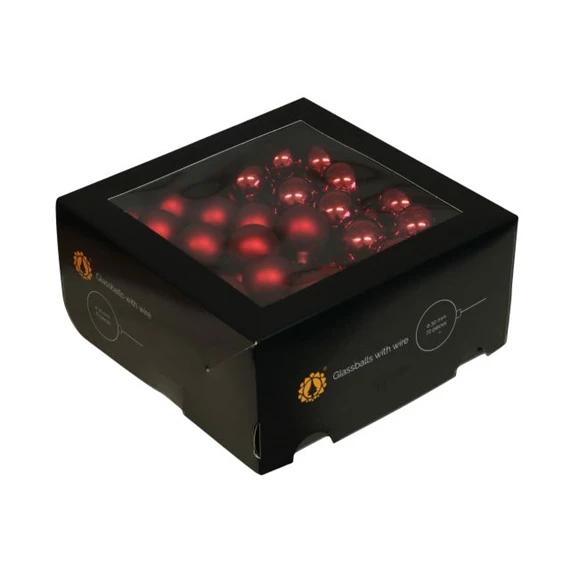 Gömb betűzős 3 cm dark red combi S/72