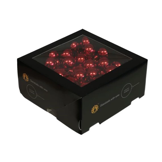 Gömb betűzős 3 cm red shiny S/72