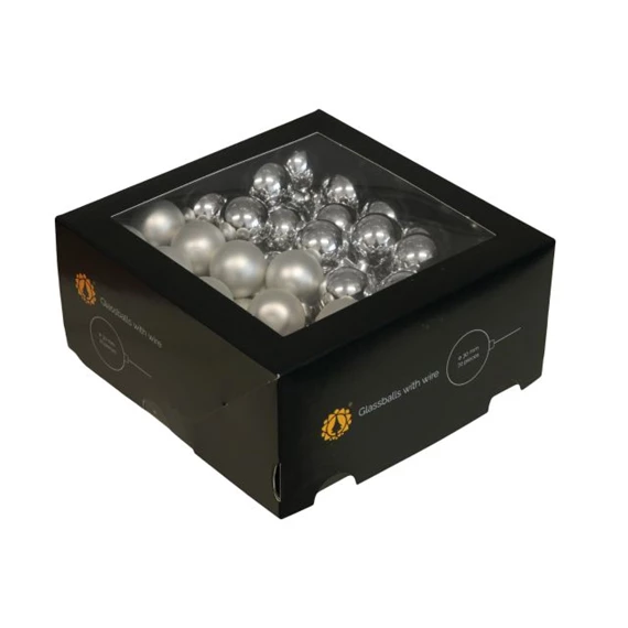 Gömb betűzős 3 cm silver combi S/72