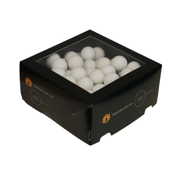 Gömb betűzős 3 cm white satin S/72 