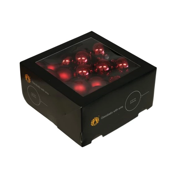 Gömb betűzős 4 cm dark red combi S/36