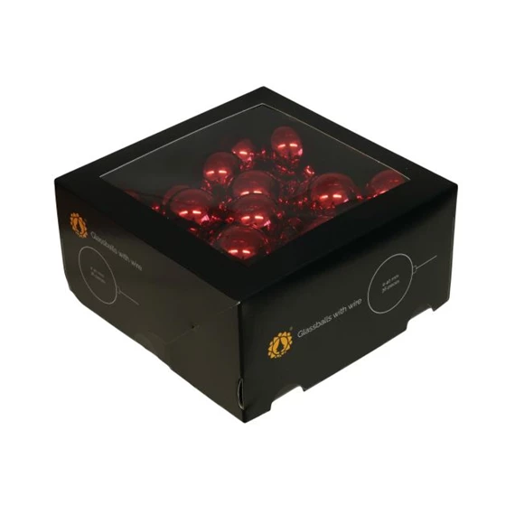 Gömb betűzős 4 cm red shiny S/36