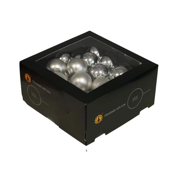 Gömb betűzős 4 cm silver combi S/36