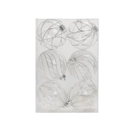 Gömb mintával, glitteres 8 cm S/6