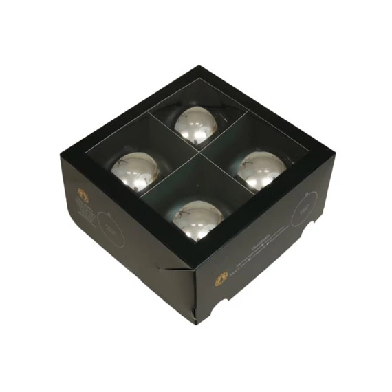 Gömb 10 cm silver shiny S/4
