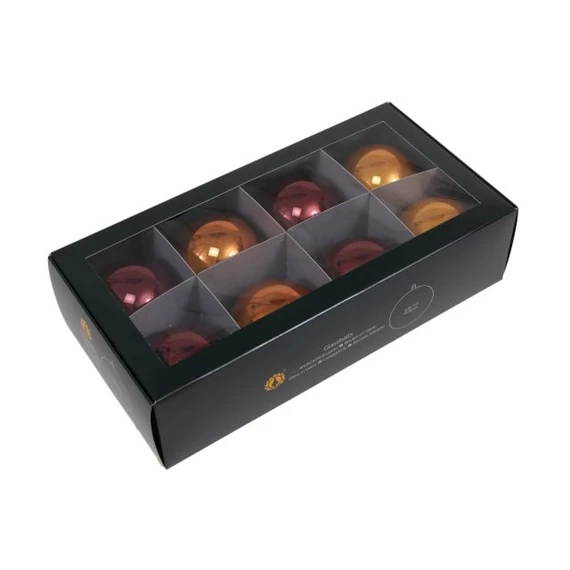 Gömb 8 cm caramel brown S/8