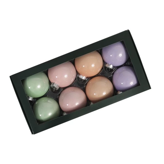 Gömb 8 cm pastel opal S/8