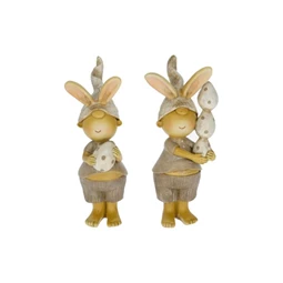 Gyerek nyuszifüllel, tojással álló 5,5x3,5x14 cm 2 féle