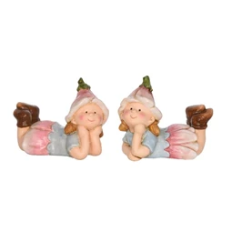 Gyerek virág sapkában fekvő 7,5x13,5x11 cm 2 féle