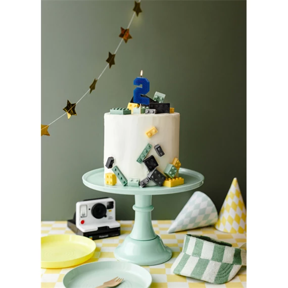 Gyertya 2-es szám születésnapi 6 cm kék