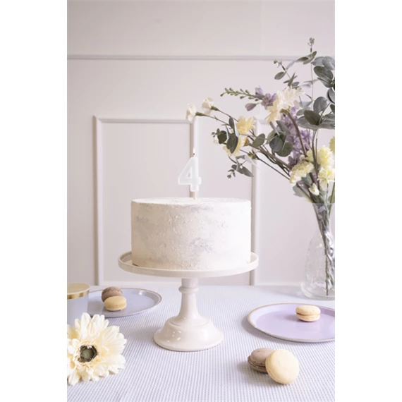 Gyertya 4-es szám születésnapi világos menta 6 cm