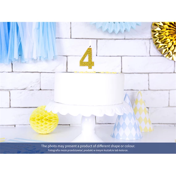 Gyertya 5-ös szám születésnapi arany 7 cm