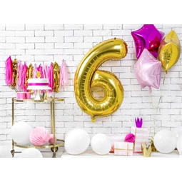 Gyertya 6-os szám születésnapi arany 7 cm