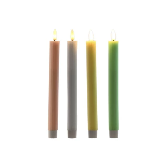 Gyertya LED-es 2x2x24 cm 4 féle