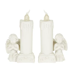 Gyertya angyallal LED-es 9,3x5x13 cm 2 féle