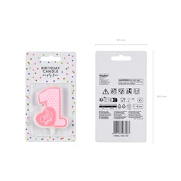 Gyertya csak egy születésnapi világos rózsaszín 8 cm