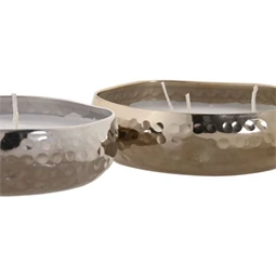 Gyertya fém tartóval 12x12x3,5 cm 2 féle