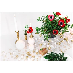 Gyertya gömb matt fehér 8 cm S/6