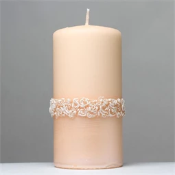 Gyertya henger, 3D virág mintával 7x14 cm