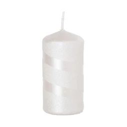 Gyertya henger metál csíkkal 4x8 cm