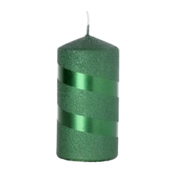 Gyertya henger metál csíkkal 5x10 cm